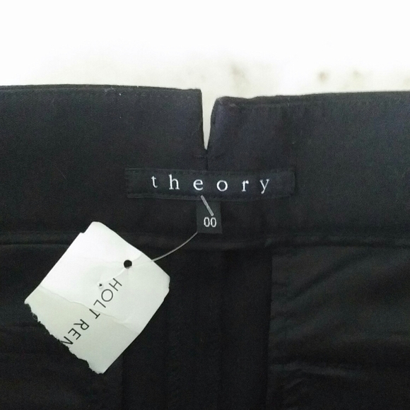 THEORY - Classic Black Stretch Cotton Pants - Picture 3 of 6